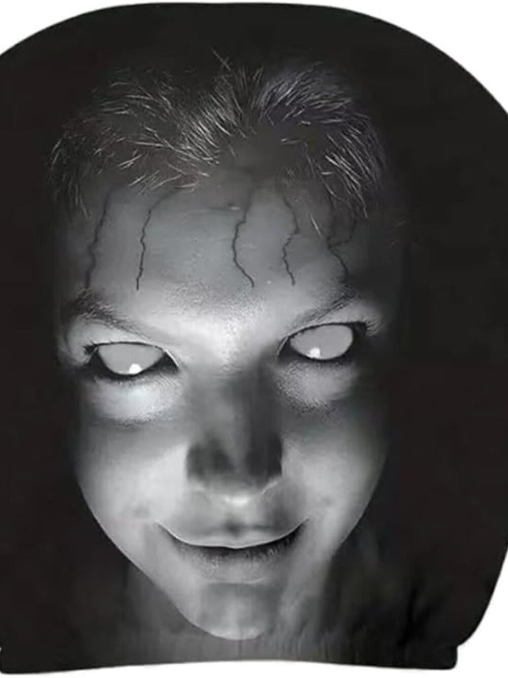 Scary Car Headrest Covers, 2 Pack Horror Face Print Polyester Universal Fit Head - Picture 2 of 5